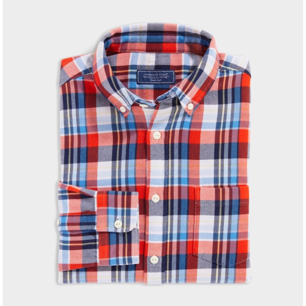 Vineyard Vines Cotton Twill Plaid Shirt